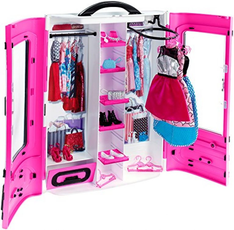 Barbie Fashionsita, Armario Fashion con Ropa y Accesorios (Mattel DMT57) Casas de muñecas