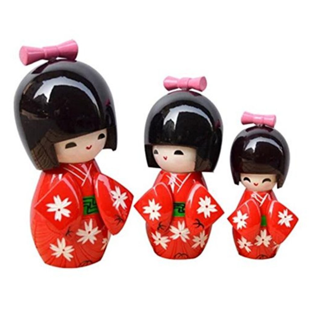 Lachineuse Muñeca De Japón Kokeshi Tsubomi Suerte Y éxito Casas De Muñecas 3009