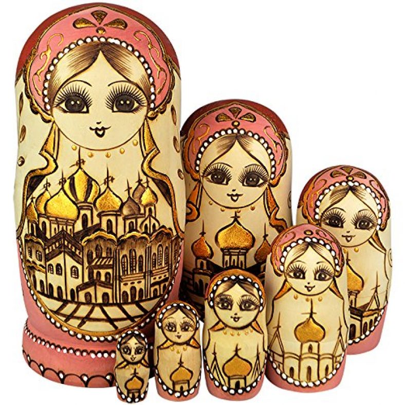 ULTNICE Muñecas Rusas Matrioskas De Madera | 5 Tamaños Pintadas A Mano | Regalo Tradicional