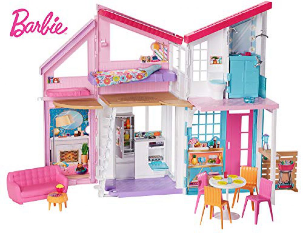 Barbie - Casa Malibu De Muñecas De Dos Pisos Plegable Con Muebles Y ...