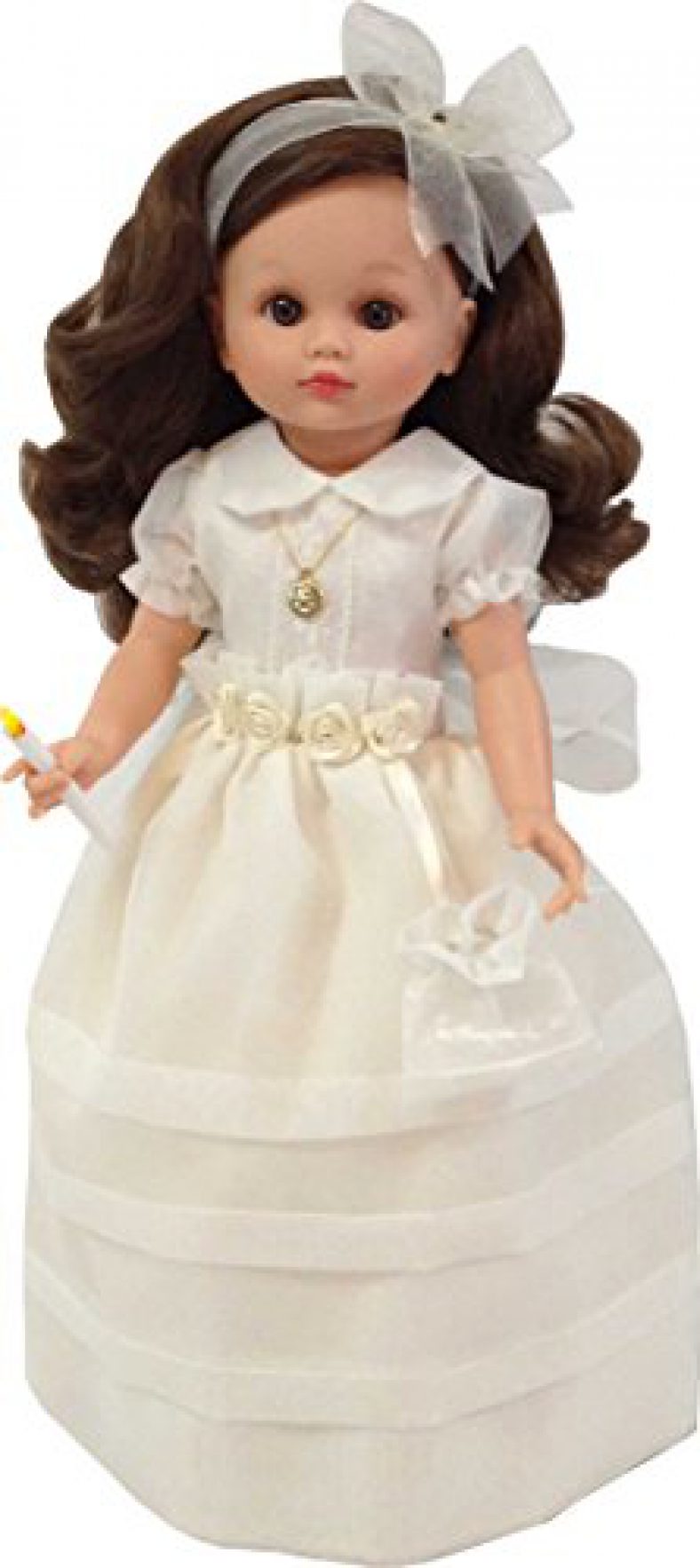 Berbesa - Muñeca Fany Vestida de Primera comunión con Vela, 40 cm