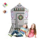 COOLDOT Cohete de cartón DYI para niños – Casa de Juguete con luz y música