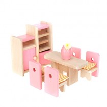 FlyRay 1/12 Dollhouse Un Conjunto Muebles De Madera De Casa Mesa Silla