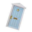 Juguetes Juegos Casa de Muñecas Miniatura Puerta Abierta Hacia Interior Madera – Azul