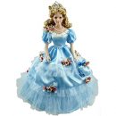 Música de giro cossette paraguas vestido de boda nupcial recoger porcelana muñeca