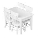 SODIAL(R) 5 piezas Juego de silla mesa modelo Muebles de casa de munecas en miniatura Blanco 1/12